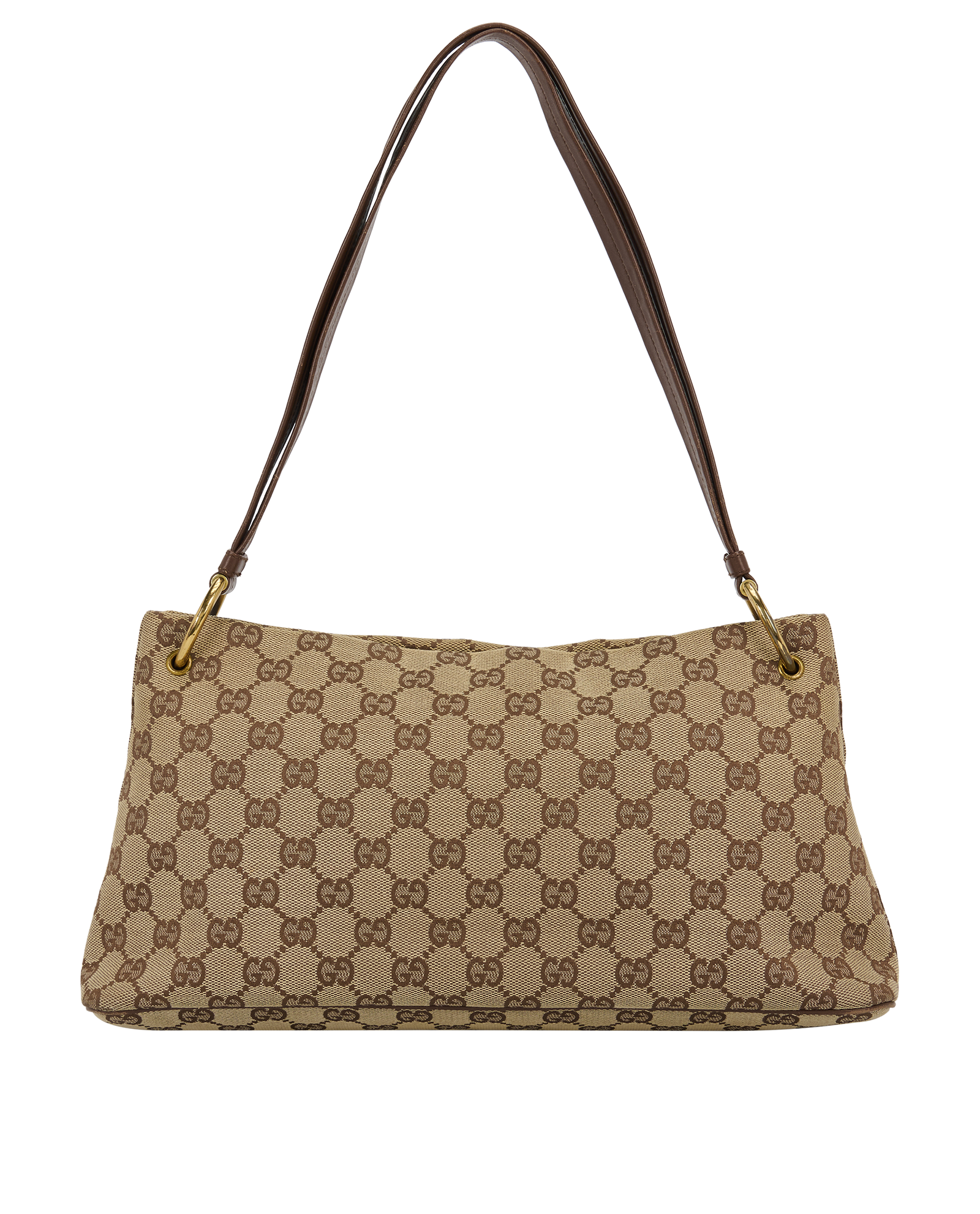 Shoulder Bag, &pound;280, Handbags, Beige/Brown, Canvas, Back view